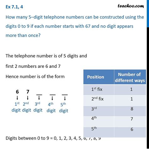 how many 5 digit numbers can be formed using 0-9|How many 5 digit telephone numbers can be constructed using the digits .